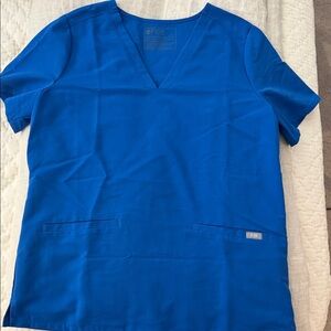 Figs Royal Blue V-Neck Scrub Top
